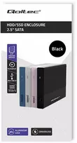 Išorinio kietojo disko dėklas Aliumininis korpusas skirtas diskams SSD HDD 25" sata USB 3.0 itin greitas 5Gb/s 2 TB juodas Qoltec