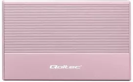 Išorinio kietojo disko dėklas Aliumininis korpusas skirtas diskui SSD HDD 25" sata USB 3.0 itin greitas 5Gb/s 2 TB rožinis Qoltec