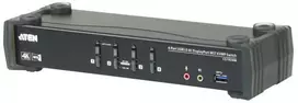 ATEN 4 prievadų USB 3.0 4K DisplayPort MST KVMP komutatorius, 4096 x 2160 pikselių, 4K Ultra HD, 4,89 W, juodas