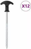 Palapinės kaiščiai, 12vnt., 17cm, skersmuo 7mm, plienas