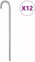 Palapinės kaiščiai, 12vnt., 41,5cm, skersmuo 12mm, plienas