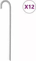 Palapinės kaiščiai, 12vnt., 37cm, skersmuo 10mm, plienas