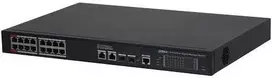 Dahua Technology Co Dahua PoE šakotuvas 1000Mbps 16portų PoE +2G uplink + 2SFP, Hi-PoE