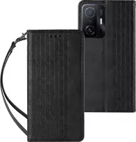 Hurtel Magnet Strap dėklas su dirželiu skirtas Samsung Galaxy A12 5G, juodas