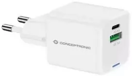Įkroviklis Conceptronic ALTHEA15W GaN USB PD 1x USB-A 1x USB-C 20W Baltas