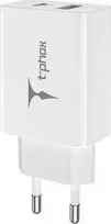 Tinklo įkroviklis T-PHOX SPEEDY USB-C 20W + USB 18W QC 3.0 baltos spalvos