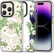 Apple iPhone 15 Pro Tech-Protect MagMood MagSafe Spring Daisy dėklas telefonui skaidrus