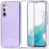 Samsung Galaxy S23 FE Tech-Protect Flexair Hybrid Glitter dėklas telefonui skaidrus