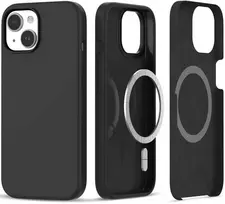 Tech-Protect silikoninis MagSafe Apple iPhone 15 Case – Matte dėklas telefonui juodos spalvos