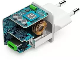 Hama supermini 45W GaN PD/QC 1x USB-C balta