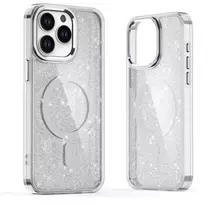 Hurtel Glitter MagSafe Apple iPhone 16 Pro Max – dėklas telefonui baltos spalvos