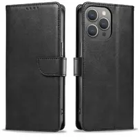 Hurtel Leather Book Apple iPhone 16 – dėklas telefonui juodos spalvos