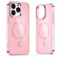 Hurtel Glitter MagSafe Apple iPhone 16 – dėklas telefonui rožinės spalvos