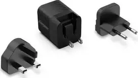 Energizer Ultimate – kelių kištukų ES / JK / JAV GaN 20 W PD tinklo įkroviklis (juodas)