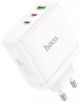 Telefono įkroviklis Hoco 2 x USB C + USB A GaN QC PD 65W N30 baltas