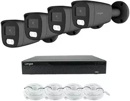 5MP raiškos IP kamerų komplektas Longse - 1- 4 kameros BMSCKL5RC-DG, Hybrid light, Sony Starvis, POE, žmogaus ir automobilio detekcija, Kamerų kiekis: 3, Vaizdo ir maitinimo kabeliai: Be kabelių