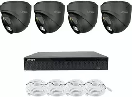 5MP raiškos IP kamerų komplektas Longse - 1- 4 kameros CMSBKL5RC-DG Hybrid light, Sony Starvis, POE, mikrofonas,žmogaus ir automobilio detekcija, Kamerų kiekis: 2, Vaizdo ir maitinimo kabeliai: Be kabelių