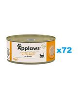 APPLAWS Cat Adult Chicken Breast with Cheese in Broth vištienos krūtinėlė su sūriu sultinyje 72x156 g