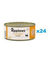 APPLAWS Cat Adult Chicken Breast with Cheese in Broth vištienos krūtinėlė su sūriu sultinyje 24x156 g