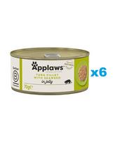 APPLAWS Cat Adult Tuna with Seaweed in Jelly tunas su jūros dumbliais drebučiuose 6x70 g