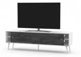 Medinė TV spintelė RETRO stiliaus SONOROUS RTRA-180-WHT-BNW plotis 180cm