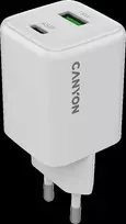 CANYON įkroviklis CU45AC GaN 45W 1xPD 1xQC EU Baltas