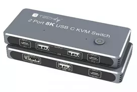 Techly Switch TECHLY KVM USB-C jungiklis 8K DisplayPort 1.4 2xUSB-C 3xUSB 2.0 (365528) - 46280610