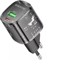 Oem Borofone Laidinis įkroviklis BN17 Sunlight – USB + Type C – QC 3.0 PD 20W 3A juodos spalvos