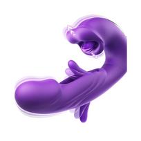 3 in 1 Dildo Vibratoris su liežuvėlio funkcija – tylus, įkraunamas, atsparus vandeniui