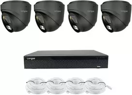 4K 8 megapikselių raiškos IP kamerų komplektas Longse - 1- 4 kameros CMSBKL8RC-DG Hybrid light, POE, žmogaus ir automobilio detekcija, tamsiai pilka, Kamerų kiekis: 1, Vaizdo ir maitinimo kabeliai: Be kabelių