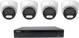 4K 8 megapikselių raiškos IP kamerų komplektas Longse - 1- 4 kameros CMSBKL8RC Hybrid light, POE, žmogaus ir automobilio detekcija, Kamerų kiekis: 3, Vaizdo ir maitinimo kabeliai: Be kabelių