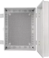 AWB403020 ABS korpusas 400x300x200, atsparus vandeniui su vyriais ir montavimo plokšte Pulsar