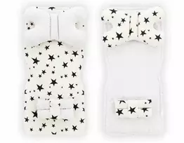 Tutumi Dvipusis kilimėlis vežimėliui 4in1 Baltas / Juodas Star