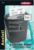 Ednet Shredder Lubricant Sheet 5pcs, 218x152mm, 64129