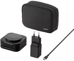 Įkroviklis Belkin 3-in-1 Magnetic Travel Charging Pad 15W, juoda