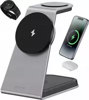 „Vega Charger 3-in-1“ belaidis įkroviklis, skirtas telefonams, laikrodžiams, ausinėms ir „Omni Power“ 15 W
