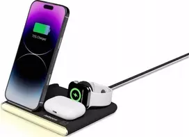 Jabees PowerGlow 4w1 Įkroviklis QI na Telefonas Išmanusis laikrodis Ausinės Lampa LED / Juodas