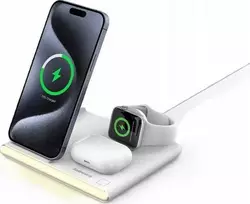 Jabees PowerGlow 4w1 Įkroviklis QI na Telefonas Išmanusis laikrodis Ausinės Lampa LED / Baltas