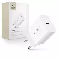Tech-Protect NC20W sieninis įkroviklis USB-C prievadas - baltas