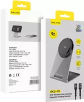 Oem Blavec belaidis įkroviklis BQI-01 Qi2 15W magnetic Magsafe + Raptor cable type C to type C (BQI01-QI2MS) sidabro spalvos
