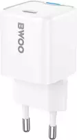 BWOO GaN PD sieninis įkroviklis 1x USB-C prievadas 1A 30W, baltas