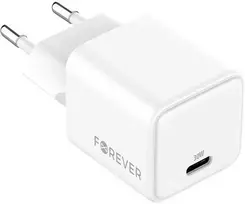 Telforceone Forever TC-08-30C GaN PD QC charger 1x USB-C 30W baltos spalvos