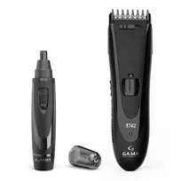 Plaukų kirpimo mašinėlės ir nosies plaukų kirptuvo rinkinys Ga.Ma Black Titanium T744