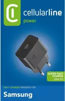 Cellular Line Cellularline - USB-C Super Fast Charger 25W (Designed for Samsung) (juodas)