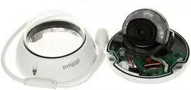 „Dahua Technology Co“ IP kamera. 8MP 1/2,7 colio CMOS, 2,8 mm. 110° F1.6, 20–25 kadrų per sekundę, IR+LED 30 m., WDR, IVS, IP67, mikrofonas