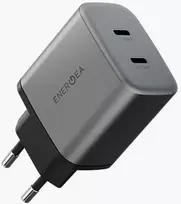 Laidinis įkroviklis Energea Ampcharge GaN45 2xUSB-C PD/PPS/QC3.0 45W pilkos spalvos