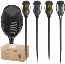 Sodo saulės šviestuvai deglai 12 LED, 4 vnt.