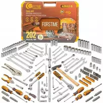 Įrankių rinkinys Forcekraft Įrankių rinkinys 1/4", 3/8" i 1/2" 202el. (6-kątnych) (6-32mm)