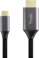 Trust 25630 cable gender changer USB-C HDMI Juodas, Sidabrinis