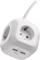 Emos Pailginimo laido adapteris, kubas, 2x USB, 4x lizdas, 1,9 m SCHUKO